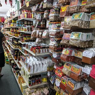 a woman shopping in a grocery store