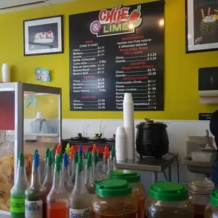 a variety of condiments on a counter