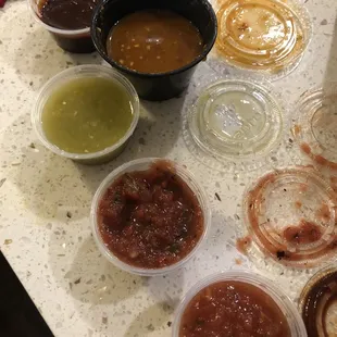 All the salsa/sauces!