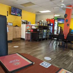 the inside of a restaurant