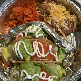 Beef and chicken tacos