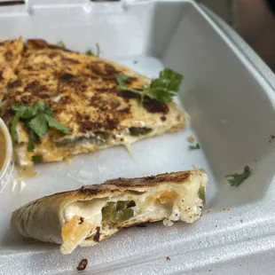 Jalapeño popper quesadilla!  This is so good!!!
