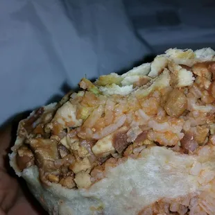 Super burrito where they forgot about the super part.