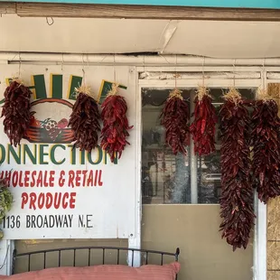 chili hanging from the ceiling