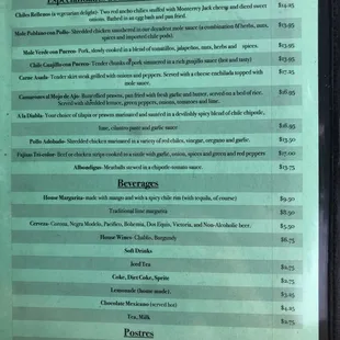 Menu right side