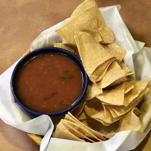 complimentary chips and salsa - yum!