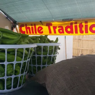 Chile roasting.