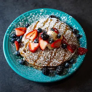 Blue Corn Pancakes - a staple in New Mexico!
*available for brunch*