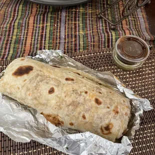 Chorizo breakfast burrito, added pico. There was barely any chorizo or eggs and tasted more like a french fry burrito