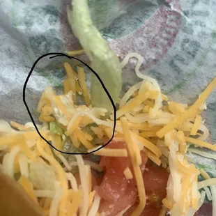 My taco had MOLD in the cheese on my taco !!!!!!! Disgusting!!!!!!!! Manager didn&apos;t even come out to apologize.