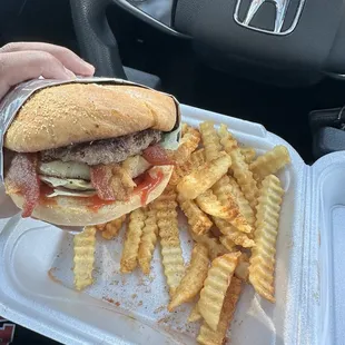 Burger with bacon