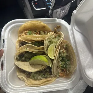 3 chicken &amp; 3 steak tacos