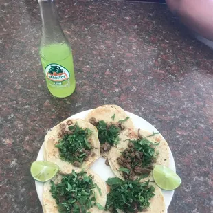 5 tacos special and comes with a free drink.