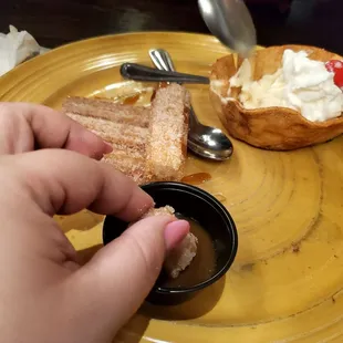 The churros we ate them too fast