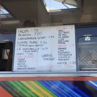 The menu