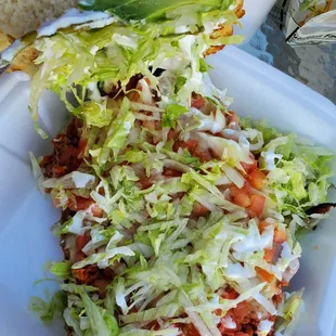 Chorizo torta with a loadddd of fresh toppings