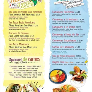 mexican food menu