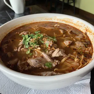 Beef noodle spicy soup