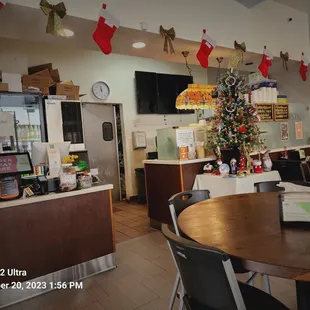 Cashier station and kitchen area