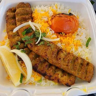 Beef koobideh plate
