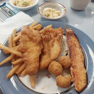 Another Friday night AYCE fish, hushpuppies, fries &amp; coleslaw 7-26-24