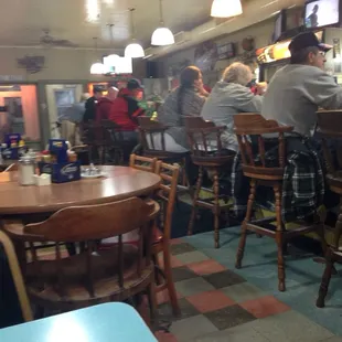 People sitting at counter