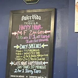 Happy Hour &amp; Daily Drink Specials