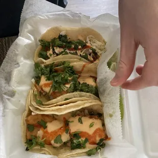 Bang bang shrimp tacos