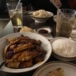 (L) Fried Rice w. Tea Smoked Duck