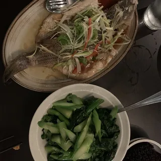 Steamed Whole Bass