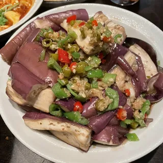 Steamed Eggplant with Pickled Chili