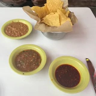 Chips, Salsas, and Beans