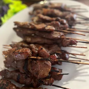 Pork and chicken skewers