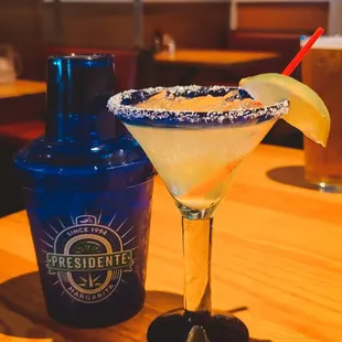 a margarita and a blue shake