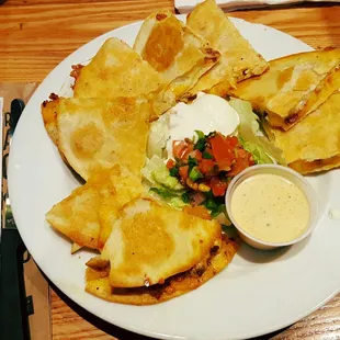 My Chicken Bacon Ranch quesadilla. Not bad!