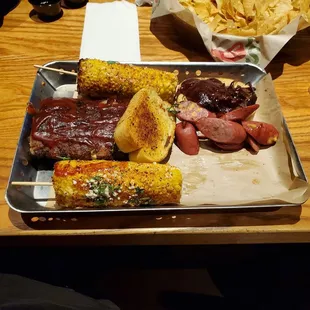 a tray of food on a table