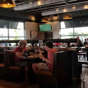 people eating and drinking