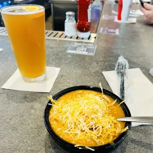 Chicken enchilada soup &amp; a big Blue Moon