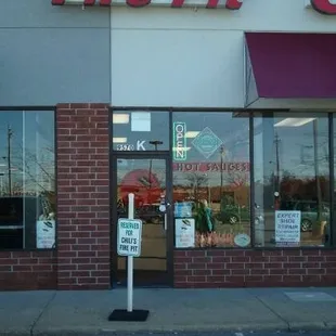 the front of the restaurant