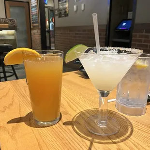 Coconut Margarita and Blue Moon!