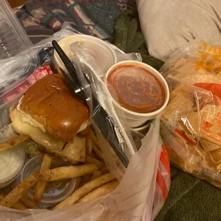 a sandwich and french fries