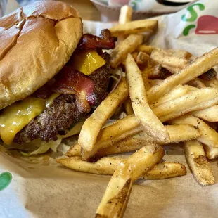 Just Bacon Burger*with cheese and fries
