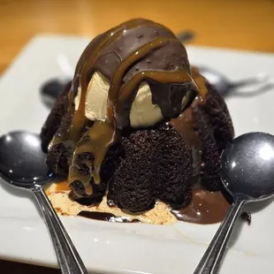 Brownie and ice cream