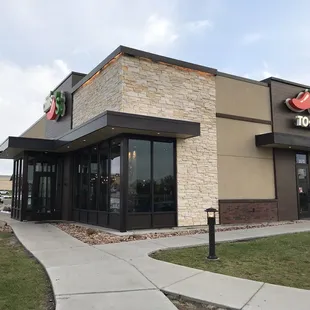 the front of the restaurant