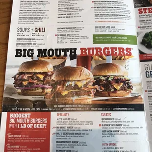 menu, burgers