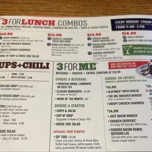 3 for Menu options