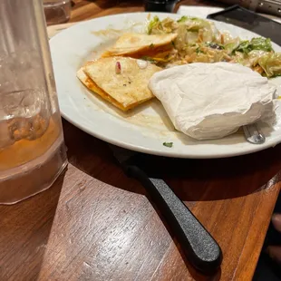 Over cooked quesadilla