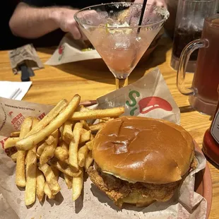 Chicken sandwich &amp; fries from the 10.99, 3 for me menu.  12/24