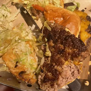 my soggy burger and old lettuce and undercooked and cold meat