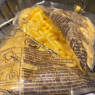 kids Kraft Macaroni &amp; Cheese was left in bag